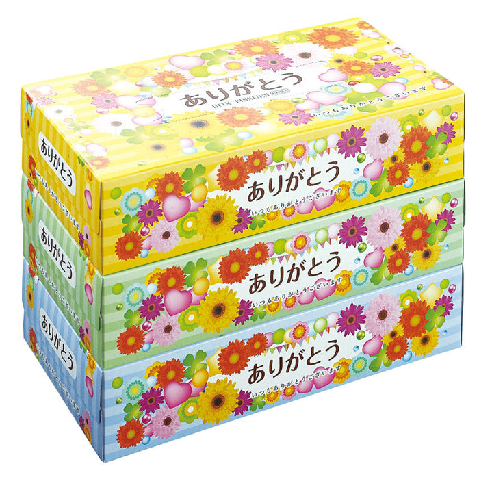 ありがとうＢＯＸティッシュ１５０Ｗ３個組