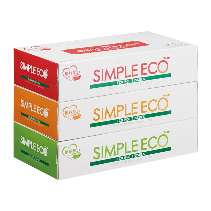 シンプルエコＢＯＸティッシュ１００Ｗ３個組