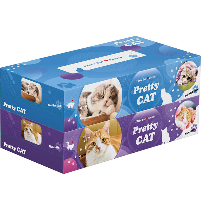 プリティキャットBOXティッシュ130Ｗ2個組