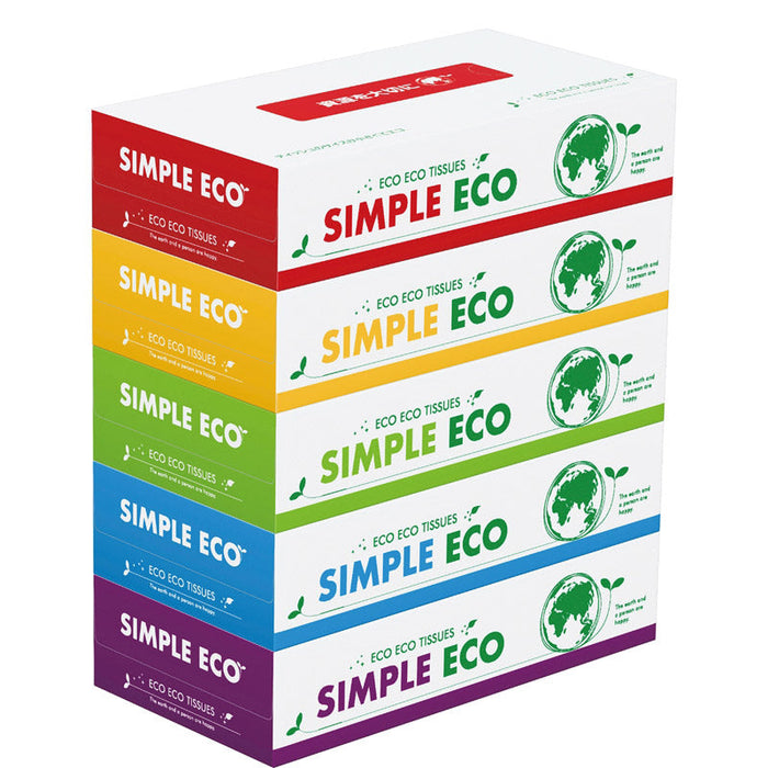 シンプルエコＢＯＸティッシュ１００Ｗ５個組