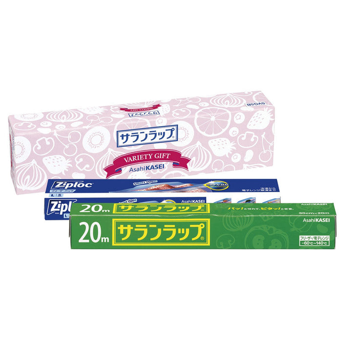 サランラップ（３０ｃｍ×２０ｍ）＆ジップロックフリーザーバッグ（Ｌ５枚）セット