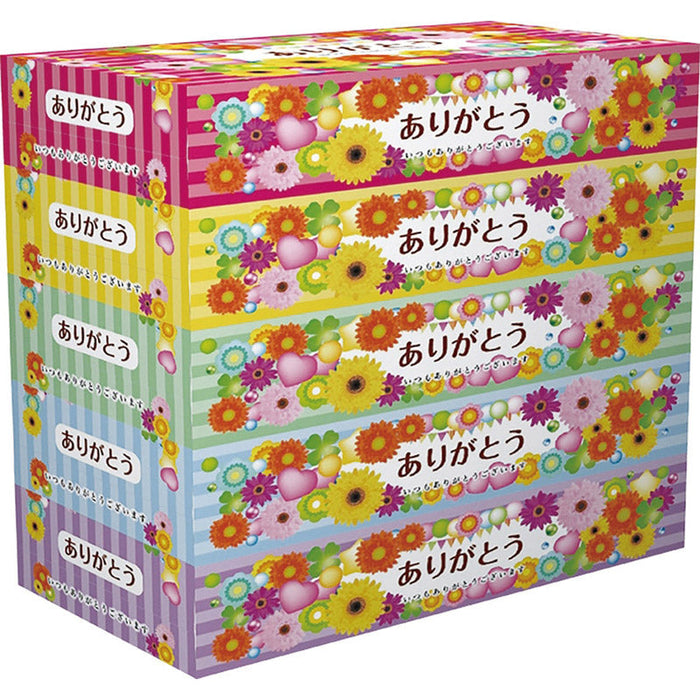 ありがとうBOXティッシュ150W５個組
