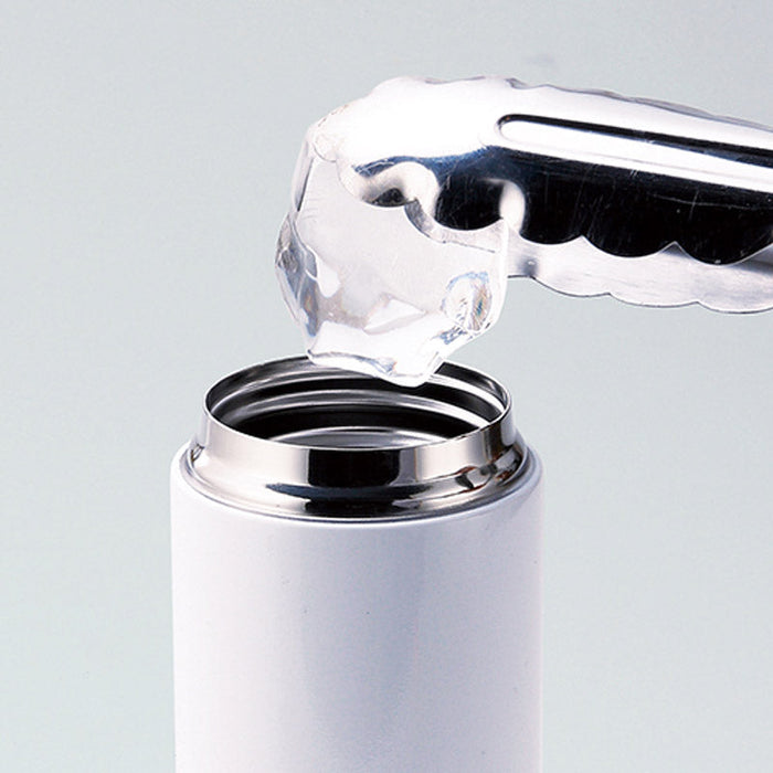 フルカラー印刷対応ストッパー付き真空ステンレスボトル(340ml)(白)