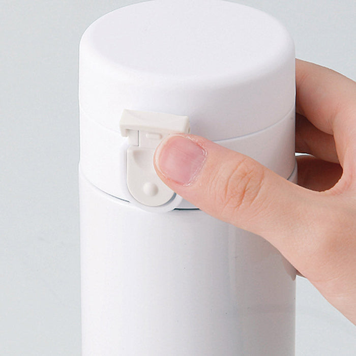 フルカラー印刷対応ワンプッシュ真空ステンレスボトル(430ml)(白)
