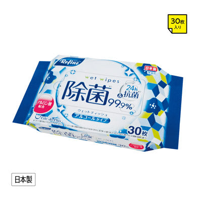 リファイン除菌ウェットティッシュ３０枚入　アルコール