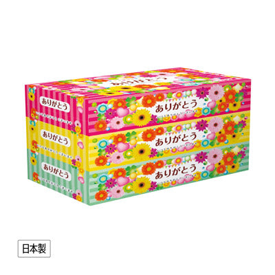 ありがとうＢＯＸティッシュ１５０Ｗ３個組