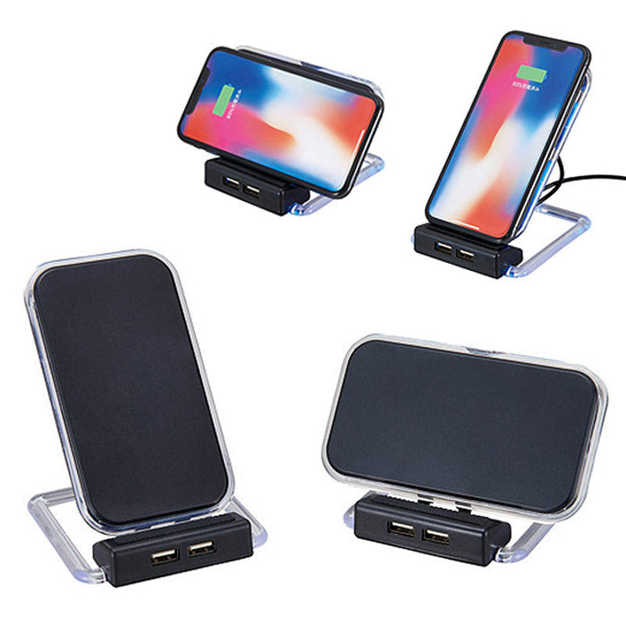 2USBポート付ワイヤレス充電器　アスタブ