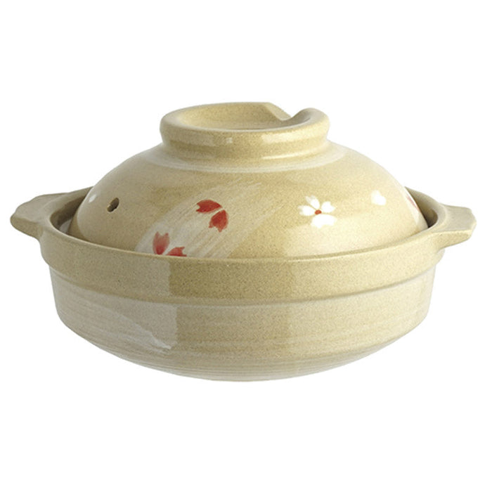 一人用土鍋 花さくら浅型土鍋17ｃｍ