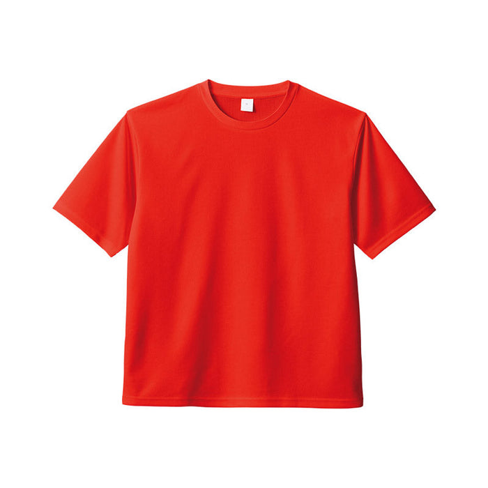 カスタムデザインポリエステルドライＴシャツ　レッド　１３０