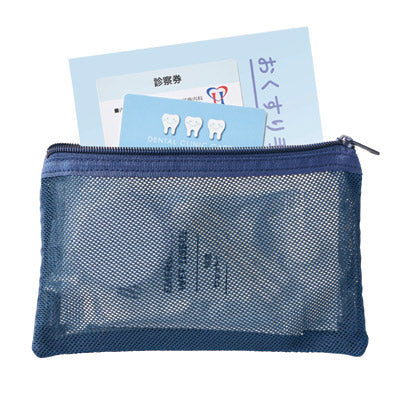 防災緊急７点セット　メッシュポーチタイプ　ネイビー