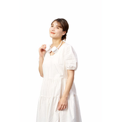 折りたたみネックUSBファン　ホワイト