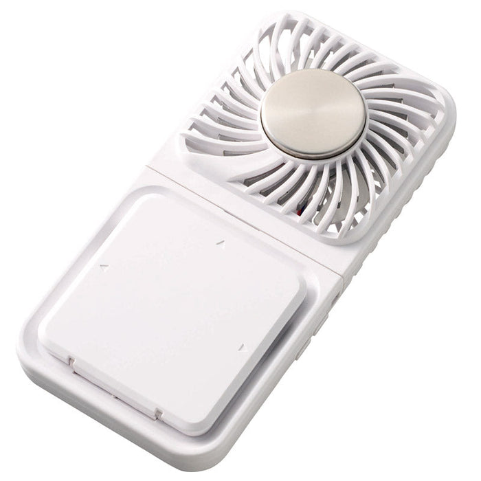 スマホスタンド付冷却プレートUSBファン　ホワイト
