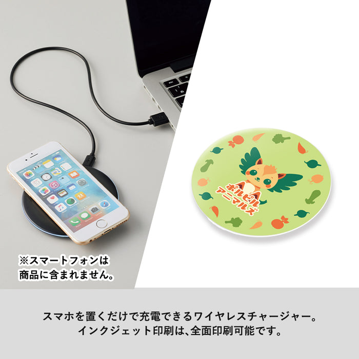 全面印刷できるワイヤレス充電器　ラウンド　10W　ホワイト
