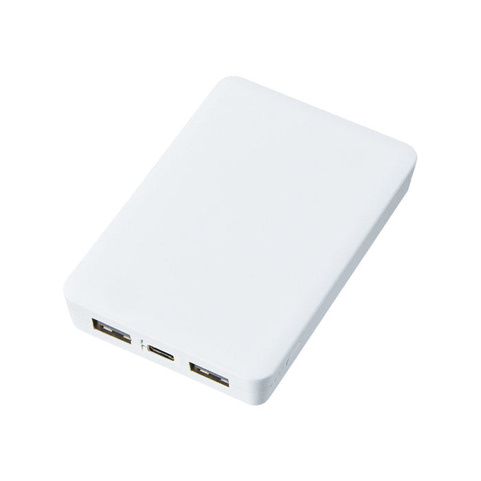 全面印刷できるモバイルチャージャー５０００（リン酸鉄使用）　ホワイト