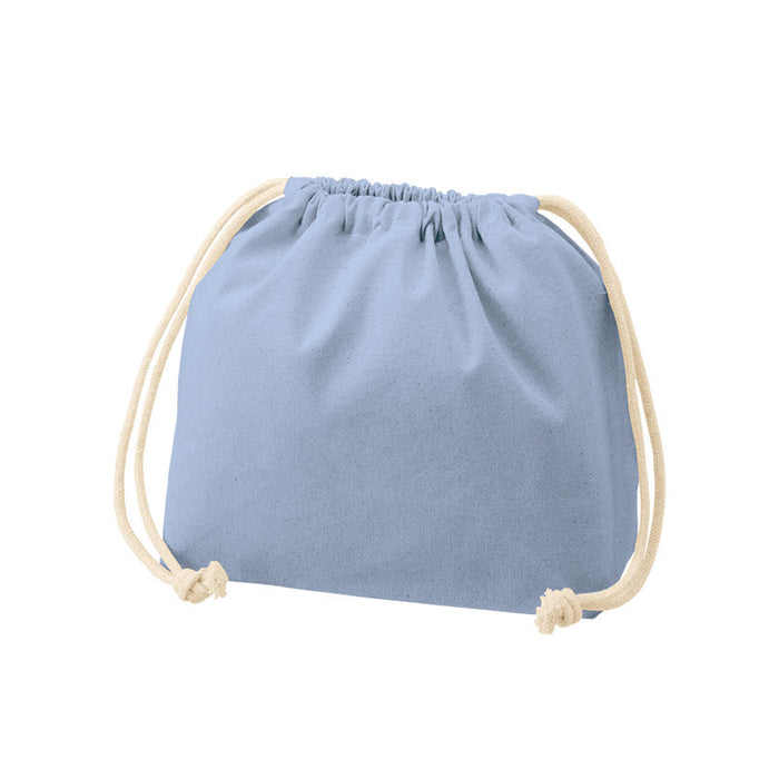 厚手コットンポーチ巾着（Ｍ）　サックスブルー