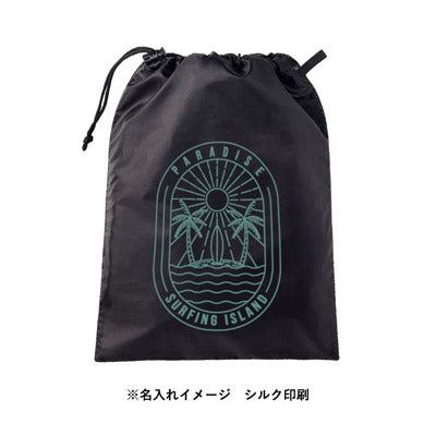 メッシュポリ巾着（L）　ブラック