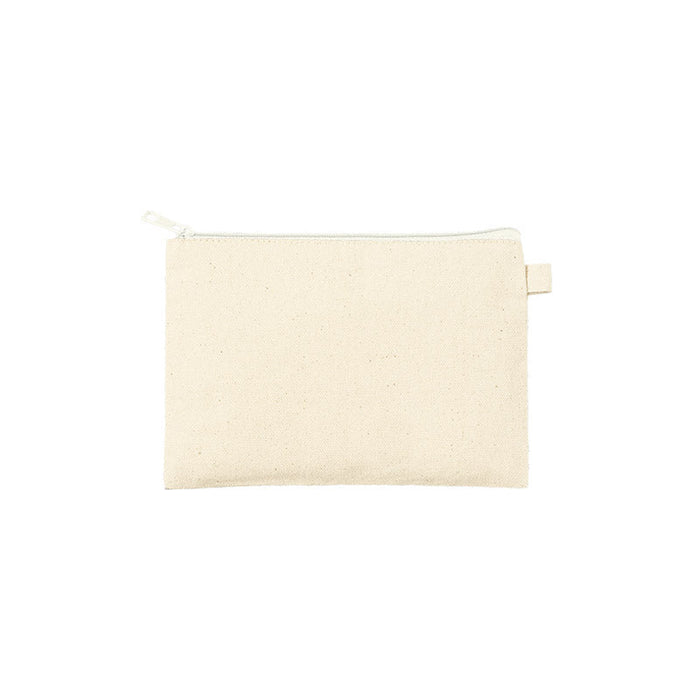カラーファスナーキャンバスフラットポーチ（Ｓ）　ホワイト