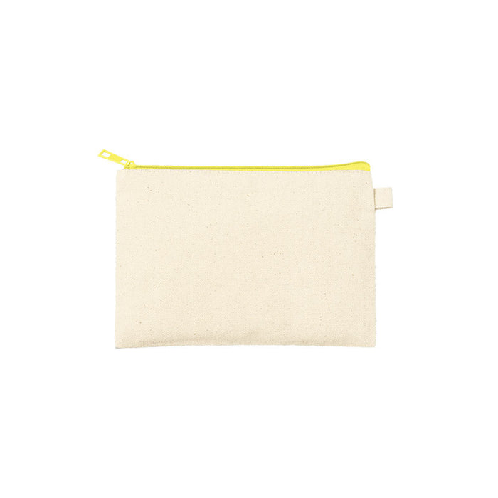 カラーファスナーキャンバスフラットポーチ（Ｓ）　イエロー