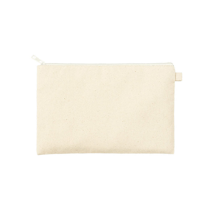 カラーファスナーキャンバスフラットポーチ（Ｍ）　ホワイト