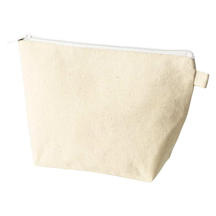 カラーファスナーキャンバスデイリーポーチ　ホワイト