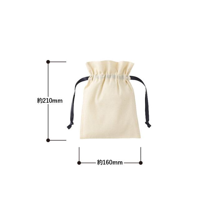 コットンカラーリボン巾着（S）ブラック