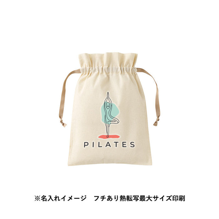 コットンカラーリボン巾着（M）ネイビー