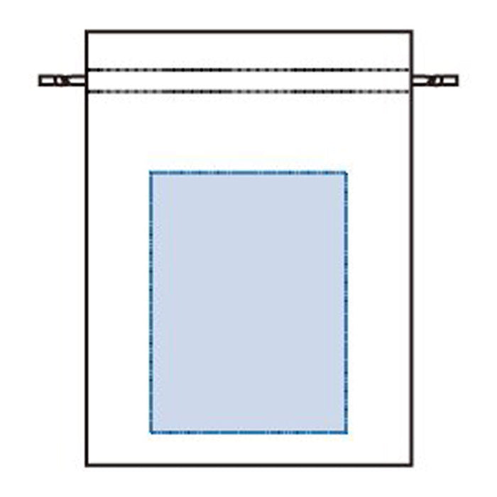 コットンカラーリボン巾着（L）ネイビー