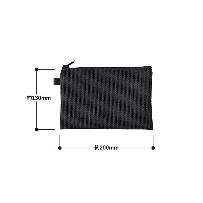 ハードメッシュフラットポーチ(S)　ナチュラルホワイト