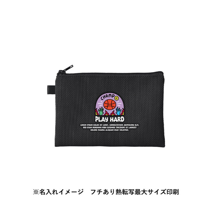 ハードメッシュフラットポーチ(S)　ナチュラルホワイト