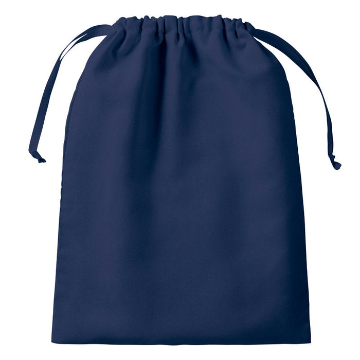 スウェード風巾着（L）　ネイビー