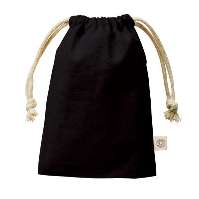 オーガニックコットンガゼット巾着（Ｓ）　ブラック