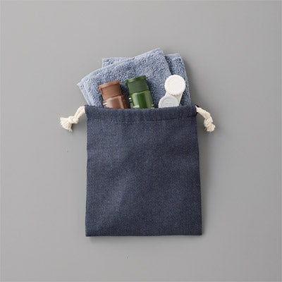 【シルク印刷必須商品】デニムライク巾着（S）