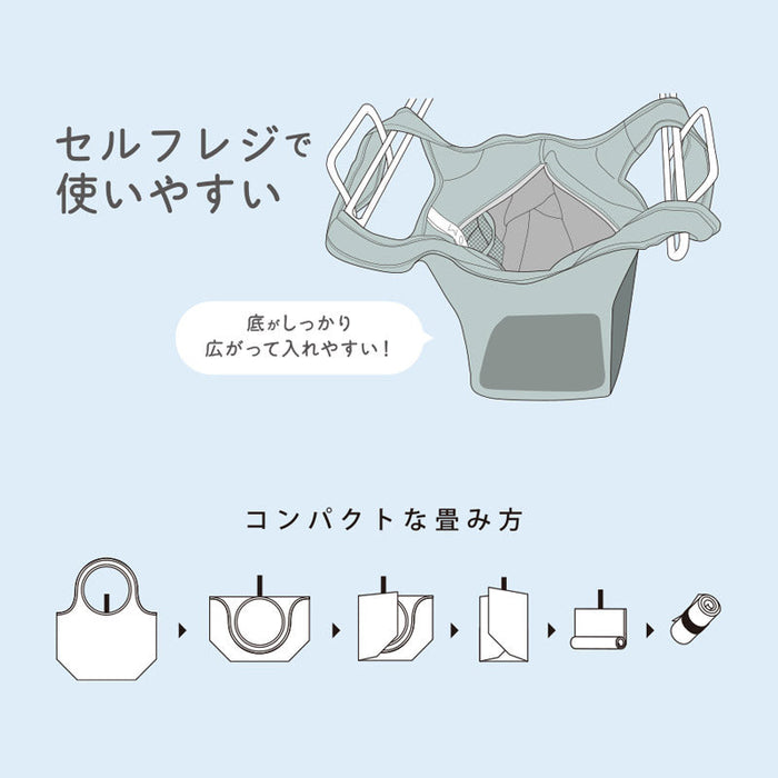 クルリト セルフレジで使いやすいコンパクトクーラーミニマルシェバッグ　ネイビー