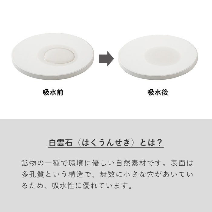 白雲石入り吸水コースター　スクエア　ホワイト