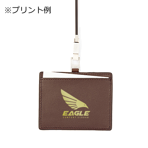 レザーＩＤカードホルダー（ネックストラップ付）　チョコレートブラウン