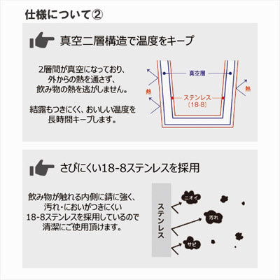 木目調サーモステンレスボトル　４５０ｍｌ　ホワイト