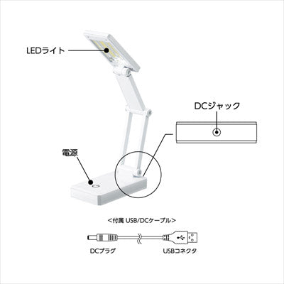 LEDポータブルデスクライト　ワイド