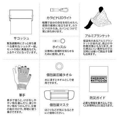 防災緊急8点セット　サコッシュタイプ　ブラック