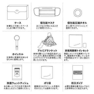 防災緊急9点セット ケースタイプ ホワイト