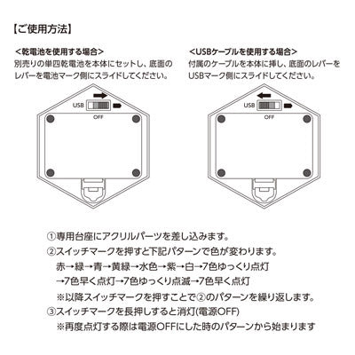 ライティングスタンドミニ 六角(アクリル板対応) ブラック