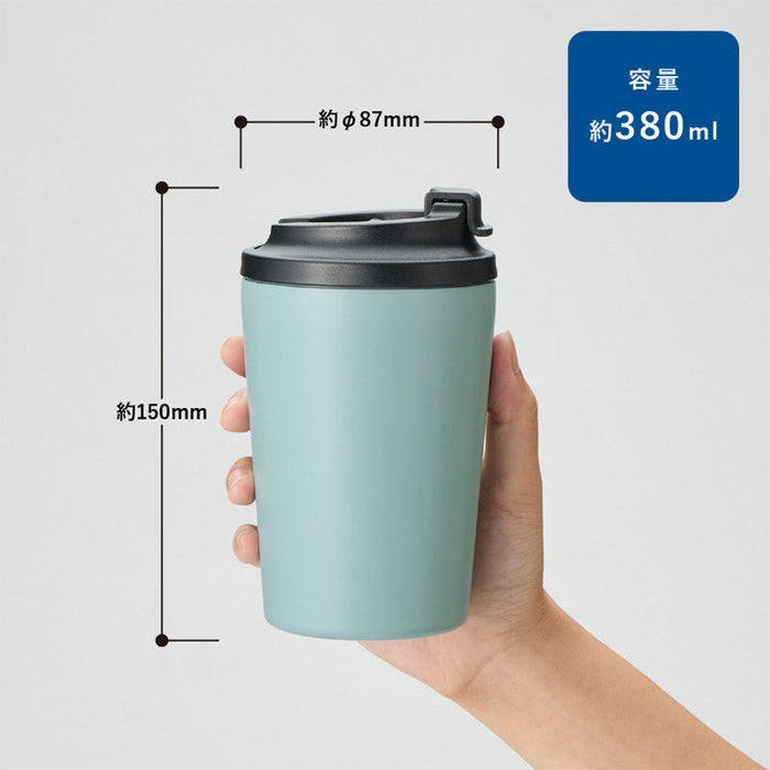 リッド付ステンレスサーモタンブラー３８０ｍｌ　シルバー