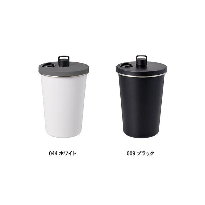 ストロー付ステンレスサーモタンブラー370ml　ブラック