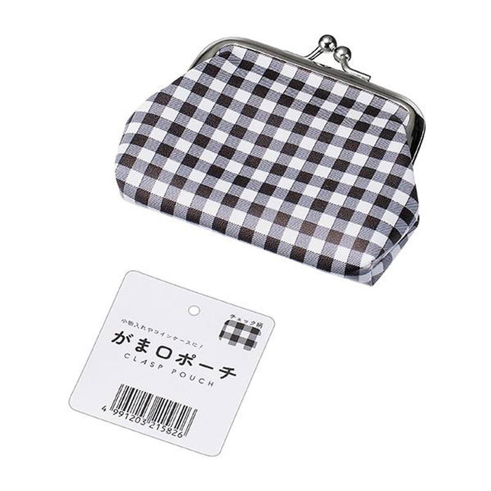 がま口ポーチ チェック柄